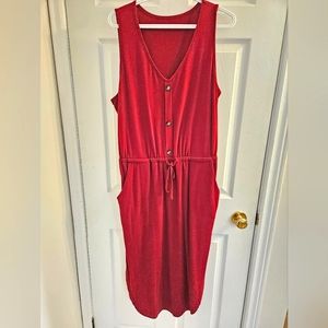 Comfy Dark Red Summer Lounge Dress